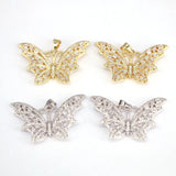 5Pcs CZ Pave Butterfly Charms, Dainty Necklace Pendant