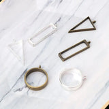 5Pcs Open Back Bezel Pendant for Resin Pressed Flower Jewelry Making