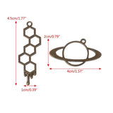 5Pcs Honeybee Planet UV Frame Pendant Metal Frame Jewelry Charms