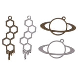 5Pcs Honeybee Planet UV Frame Pendant Metal Frame Jewelry Charms