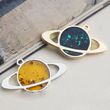5Pcs Honeybee Planet UV Frame Pendant Metal Frame Jewelry Charms