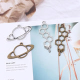 5Pcs Honeybee Planet UV Frame Pendant Metal Frame Jewelry Charms