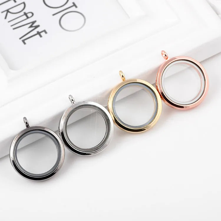 Hot Mix Round Glass Photo Memory Locket Pendant For Women