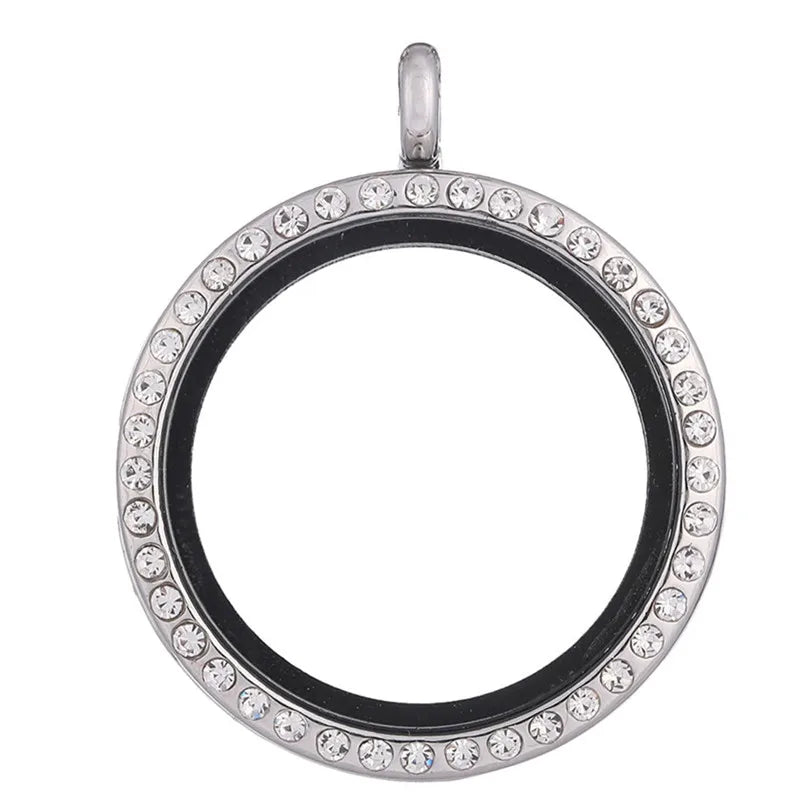 Hot Mix Round Glass Photo Memory Locket Pendant For Women