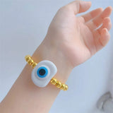 5Pcs Resin Evil Eyes Bracelets 18K Plated Bead Bracelet Women Jewelry