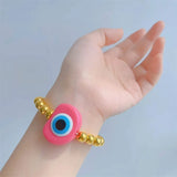 5Pcs Resin Evil Eyes Bracelets 18K Plated Bead Bracelet Women Jewelry