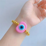 5Pcs Resin Evil Eyes Bracelets 18K Plated Bead Bracelet Women Jewelry