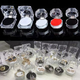 5Pcs Acrylic Ring Box Earrings Holder Transparent