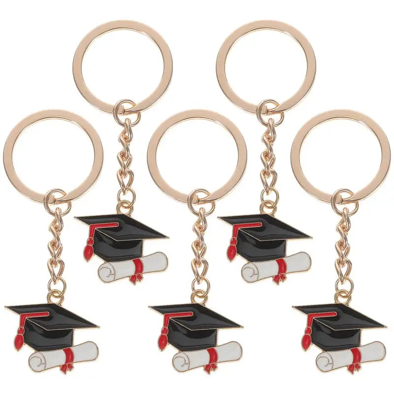 5Pcs Keychains Graduation Season Keyring Gift Bag Metal Decorative Keychains