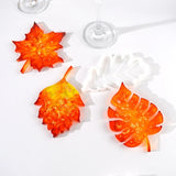 5Pcs Leaves Coaster Silicone Resin Mold Tropical Maple Leaf DIY Casting Mold