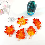 5Pcs Leaves Coaster Silicone Resin Mold Tropical Maple Leaf DIY Casting Mold