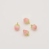 5Pcs Light Pink Resin Strawberry Charms Pendant DIY Jewelry Making