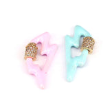 5Pcs Lightning Enamel Clasps for Jewelry Making,Carabiner Screw Clasps Findings