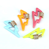 5Pcs Lightning Enamel Clasps for Jewelry Making,Carabiner Screw Clasps Findings
