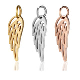 5Pcs/Lot Stainless Steel Angel Wing Pendant Charm DIY Jewelry Making