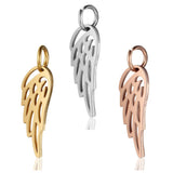 5Pcs/Lot Stainless Steel Angel Wing Pendant Charm DIY Jewelry Making