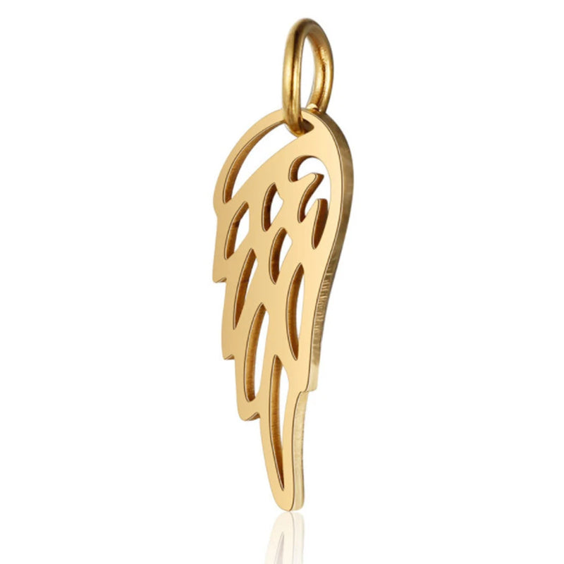 5Pcs/Lot Stainless Steel Angel Wing Pendant Charm DIY Jewelry Making