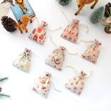 5Pcs Santa Velvet Gift Bags, 10X14 13X18 Linen Cotton Pouches, Can Logo