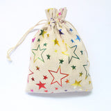 5Pcs Santa Velvet Gift Bags, 10X14 13X18 Linen Cotton Pouches, Can Logo