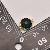 5Pcs Natural Dark Green Jade Double Pendan Crystals Bulk Items