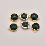 5Pcs Natural Dark Green Jade Double Pendan Crystals Bulk Items