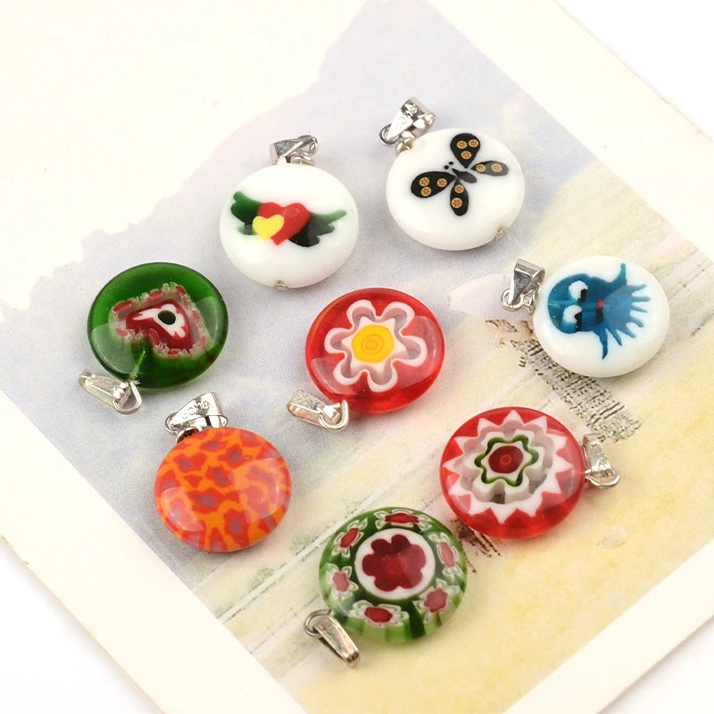 5Pcs 16mm Lampwork Glass Beads Pendant Necklace Bracelet DIY Jewelry