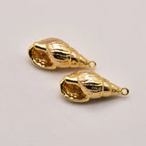 5Pcs 20mm*9mm 18K Brass Plated Conch Pendant DIY Jewelry Necklace JA0393
