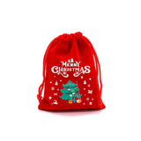5Pcs Xmas Velvet Bags 9x12 15x20cm Drawstring Pouch Jewelry Packaging