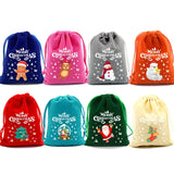 5Pcs Xmas Velvet Bags 9x12 15x20cm Drawstring Pouch Jewelry Packaging