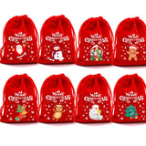 5Pcs Xmas Velvet Bags 9x12 15x20cm Drawstring Pouch Jewelry Packaging