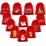 5Pcs Xmas Velvet Bags 9x12 15x20cm Drawstring Pouch Jewelry Packaging