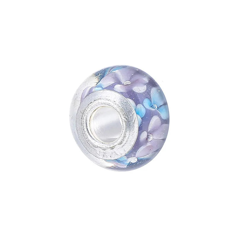 5Pcs Colorful Glass Flower Beads for DIY Charm Bracelets