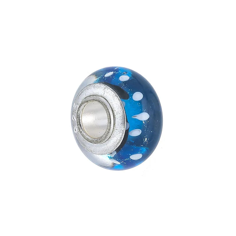 5Pcs Colorful Glass Flower Beads for DIY Charm Bracelets