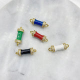 5Pcs Enamel Zircon Circle Round Spacer Beads