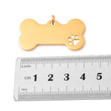 5Pcs Stainless Steel Dog Bone Pet Paw Tag Charm Accessories