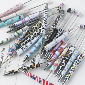 5Pcs DIY Beaded Ballpoint Pen Plastic Bead Making Stationery Wedding Gift