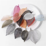 5Pcs Electroplated Leaves Pendants Natural Hollow Leaf Charm DIY Jewelry Making