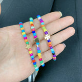 5Pcs/Lot Small Beaded Bracelets, Star Flower Heart Bangles