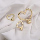 5Pcs Hammered Heart Charms Pendant DIY Necklace Earring Jewelry Findings