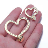 5Pcs Hammered Heart Charms Pendant DIY Necklace Earring Jewelry Findings