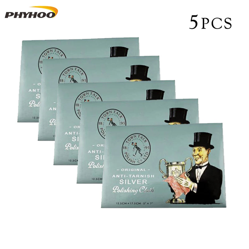 5Pcs Jewelry Polishing Cloth Anti-tarnish Cleaner Wipe Useful Tools