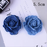5Pcs/Lot Denim Fabric Flowers Hair Accessories DIY Crafts Supplies