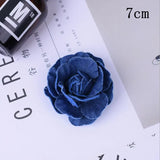 5Pcs/Lot Denim Fabric Flowers Hair Accessories DIY Crafts Supplies