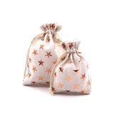 5Pcs Christmas Cotton Bags 10x14 13x18cm Drawstring Gift Bag & Pouches