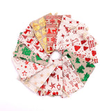 5Pcs Christmas Cotton Bags 10x14 13x18cm Drawstring Gift Bag & Pouches