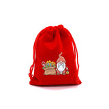5Pcs Merry Christmas Velvet Bags Drawstring Pouch Candy Gift Bag
