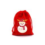 5Pcs Merry Christmas Velvet Bags Drawstring Pouch Candy Gift Bag