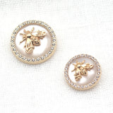 5Pcs/Lot Bee Resin Buttons Mixed Size Rhinestone Sewing Accessory