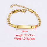 5Pcs Stainless Steel Strip Charms Bracelets for DIY Kids Jewelry