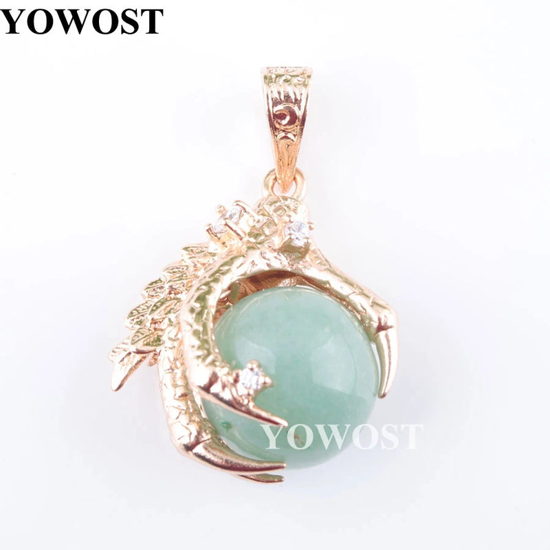 5Pcs/Lot Aventurine StoneGem Charm Amulet 16mm Round Ball Pendants